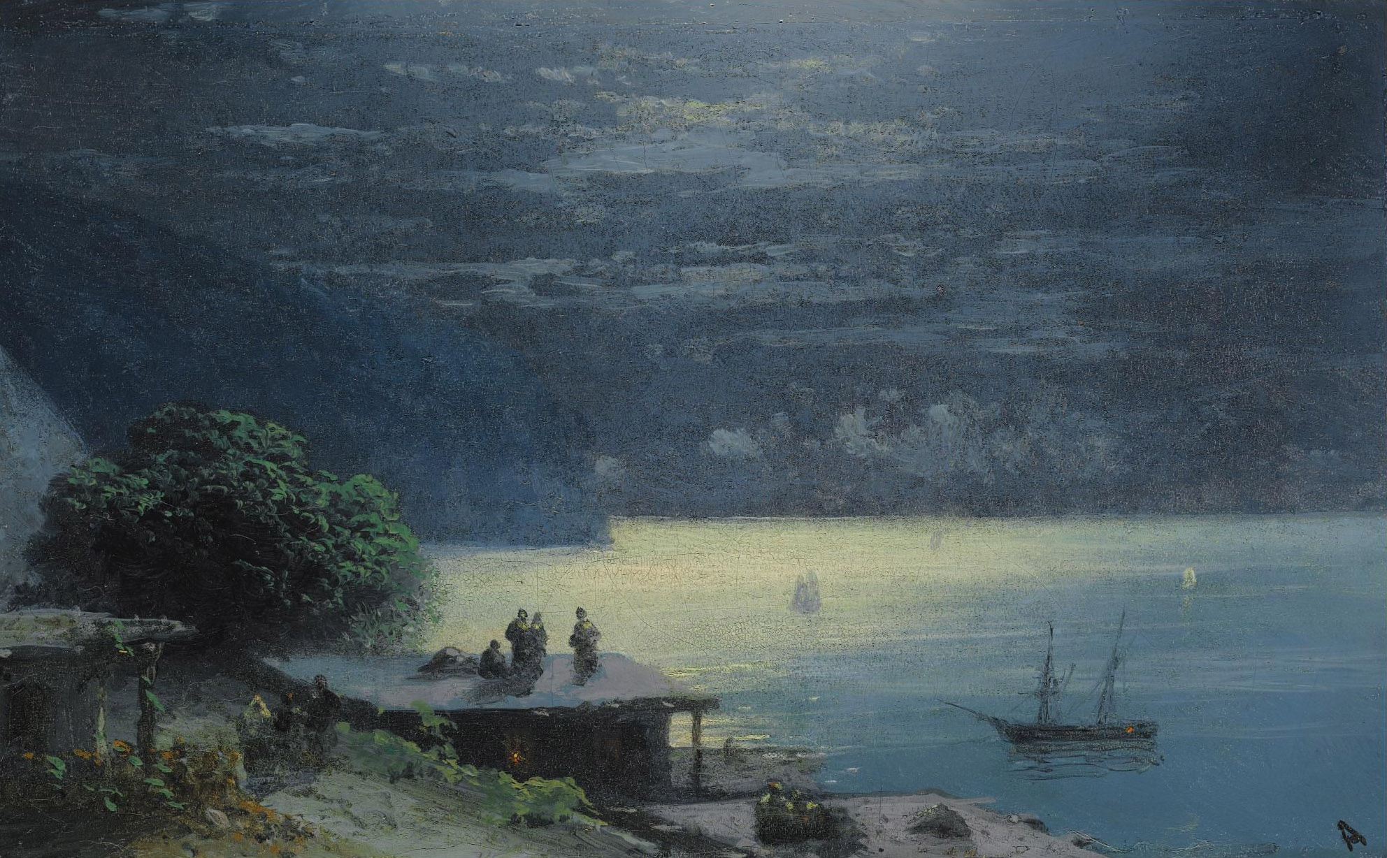 Айвазовский. Крымское побережье в лунном свете. 1898