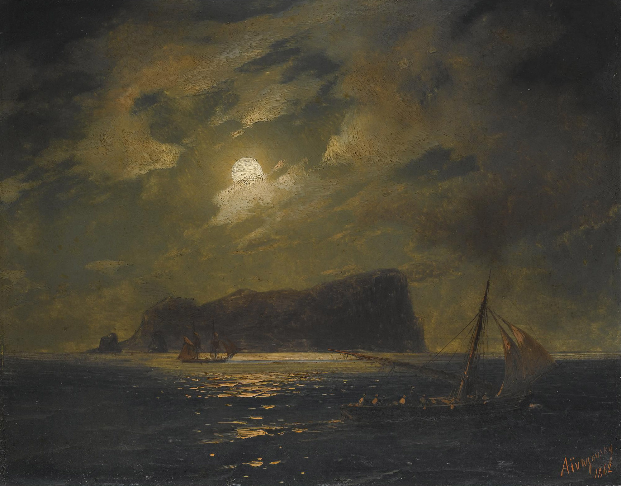 Айвазовский. Отплытие с острова Искья. 1862