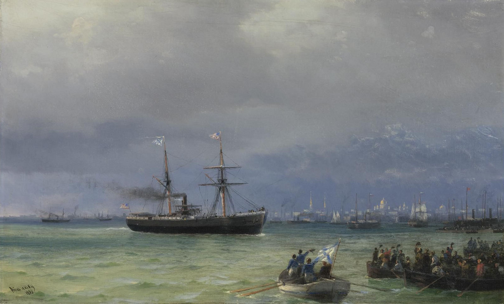 Айвазовский. Приход корабля. 1892