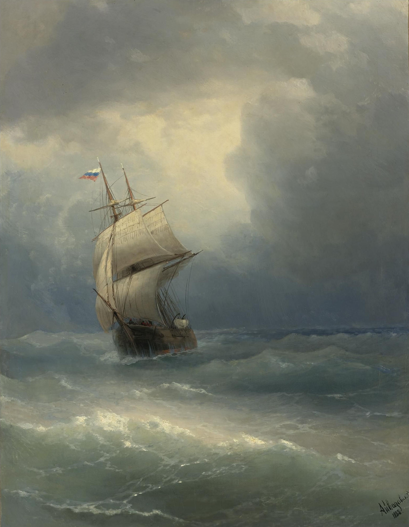 Айвазовский. Корабль в море. 1888