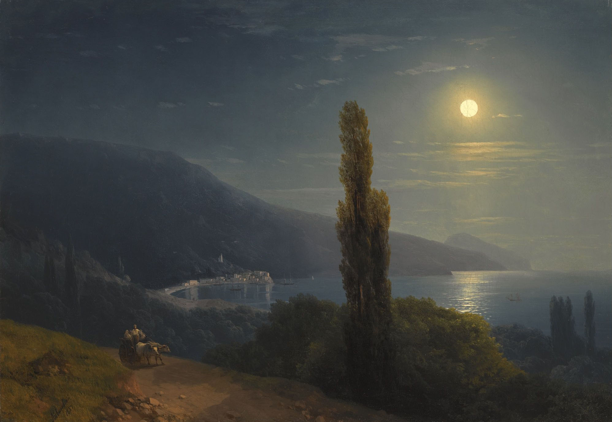 Айвазовский. Крымское побережье лунной ночью. 1859