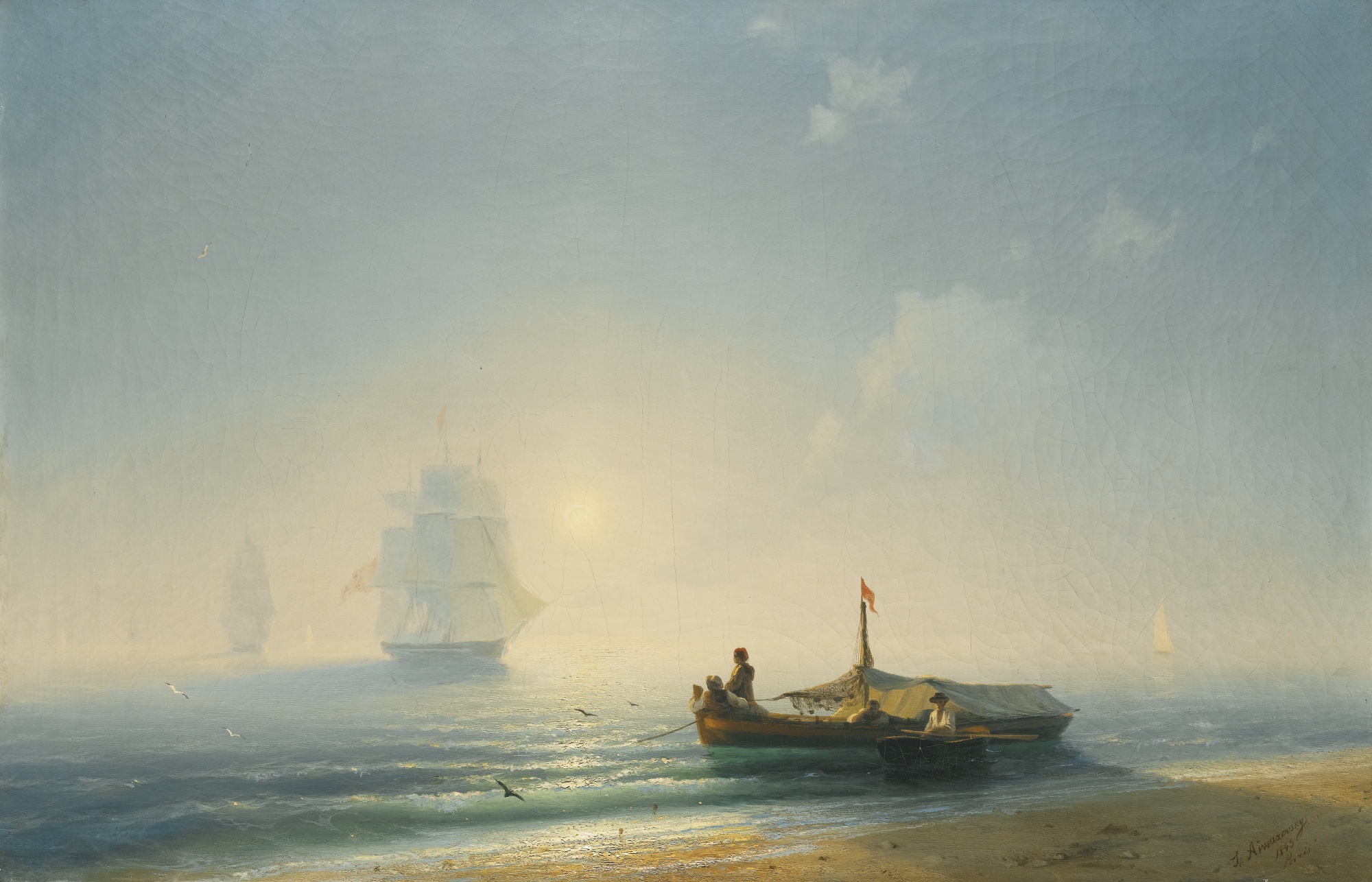 Айвазовский. Рыбаки на рассвете в Неаполе. 1843