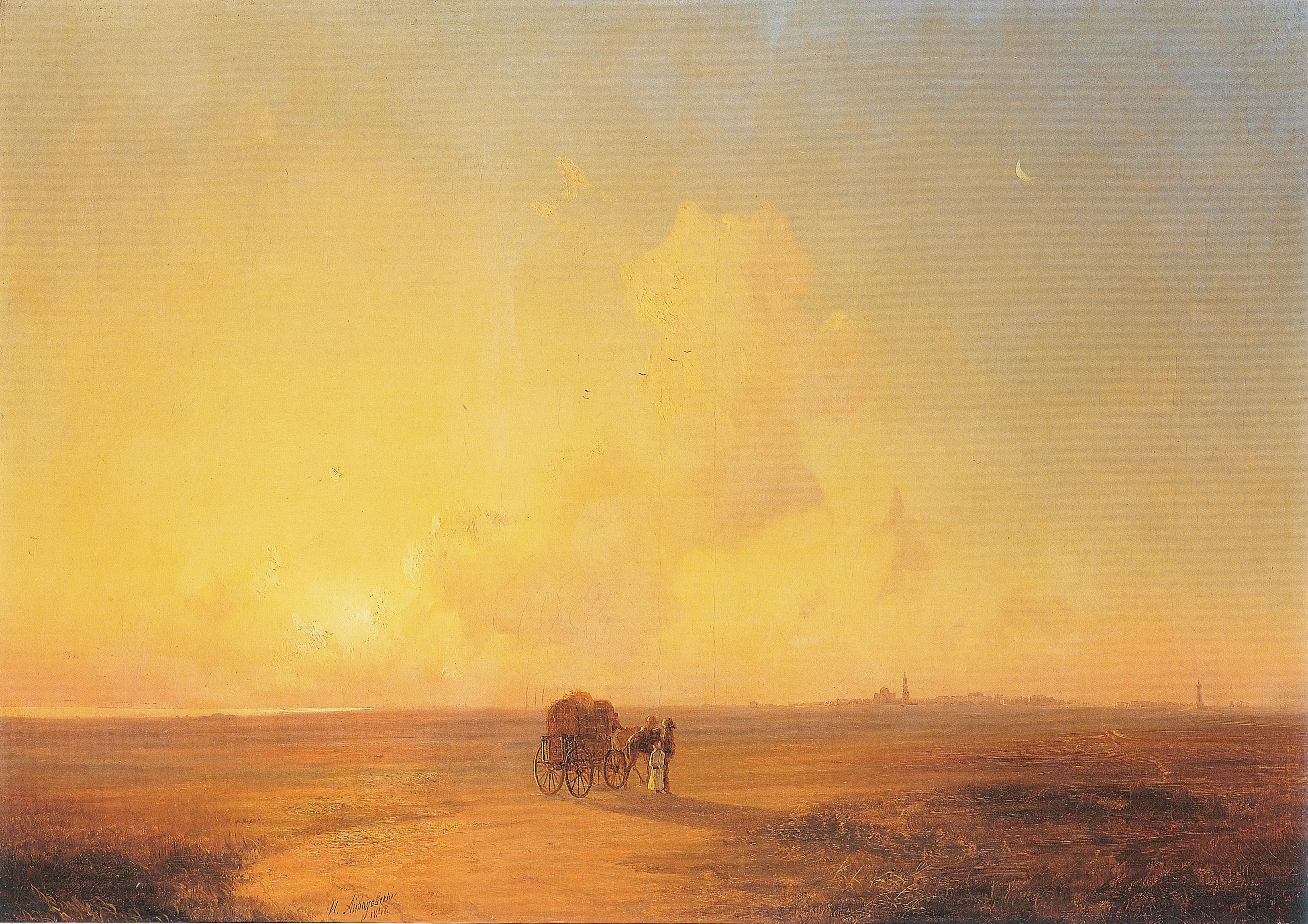 Айвазовский. Арба в поле . 1848