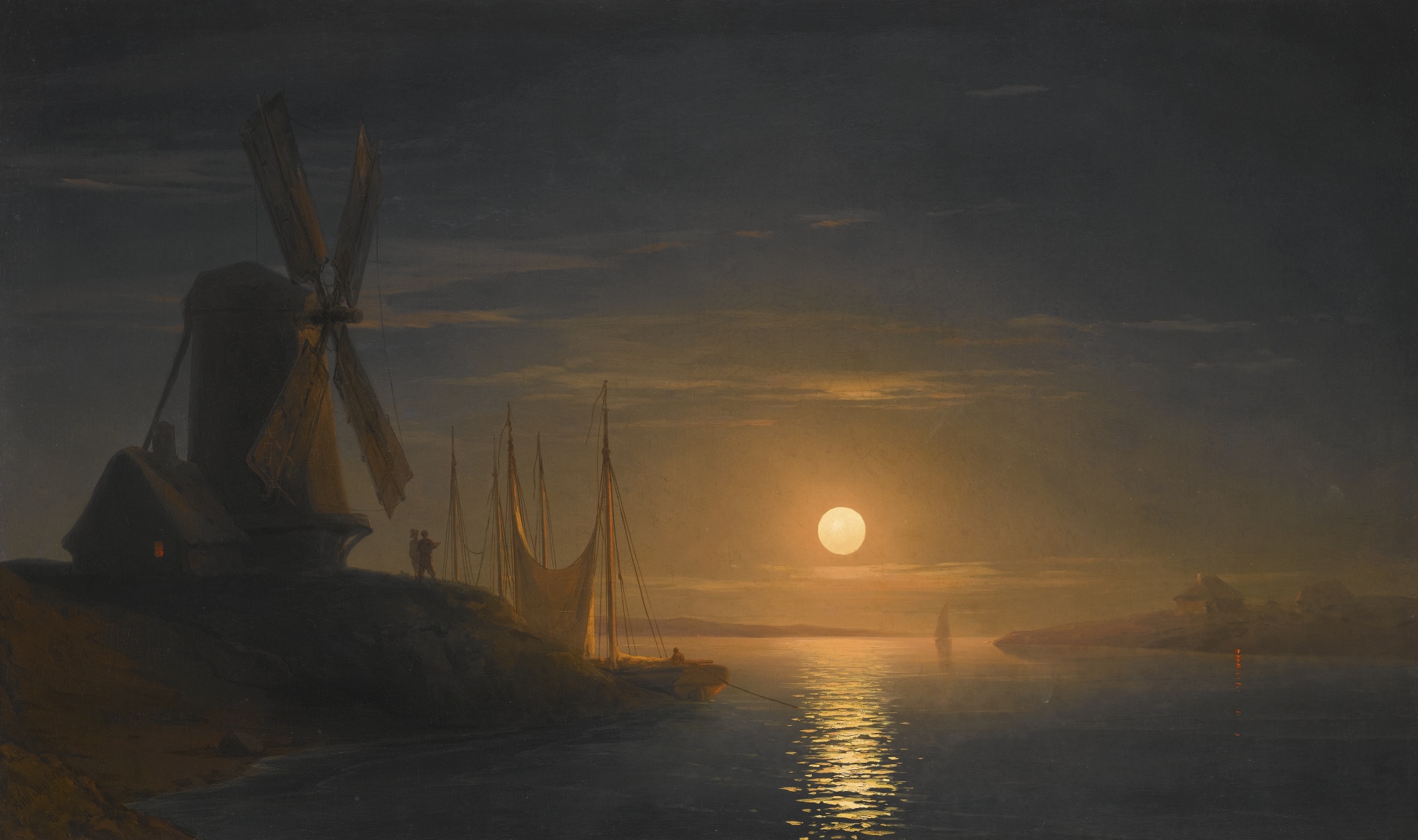 Айвазовский. Лунный свет над Днепром. 1858