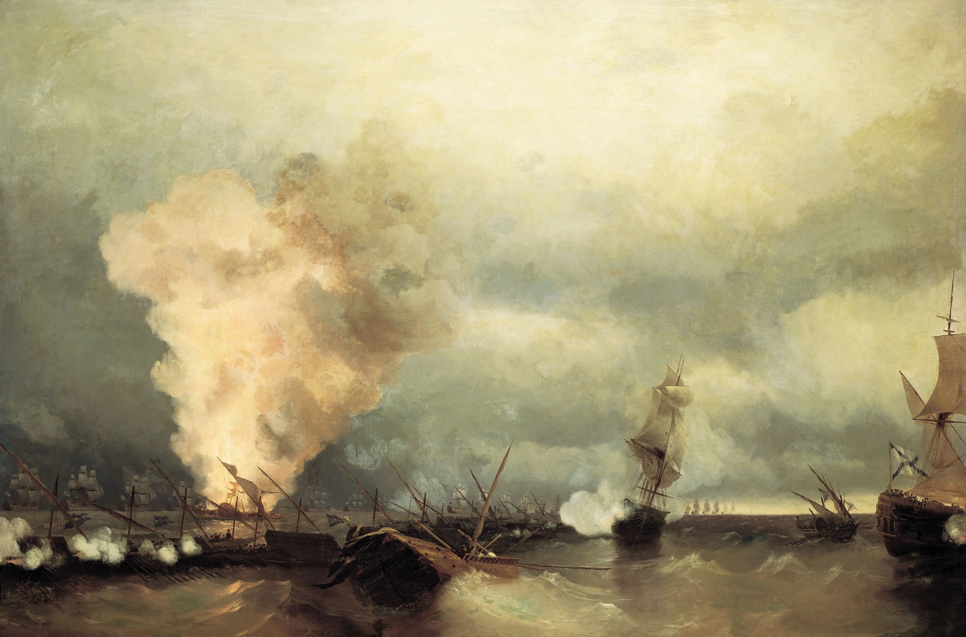 Айвазовский. Морское сражение при Выборге 29 июня 1790 года. 1846
