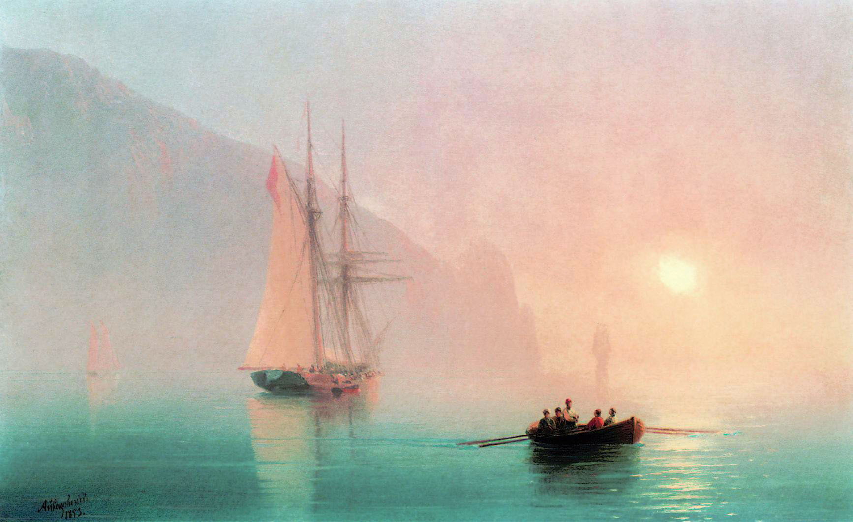 Айвазовский. Аю-Даг в туманный день. 1853