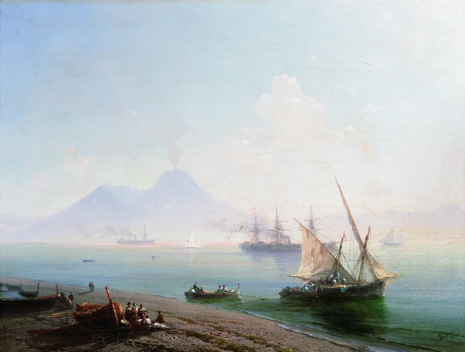 Айвазовский. Берег Неаполя. Вид Везувия. 1877