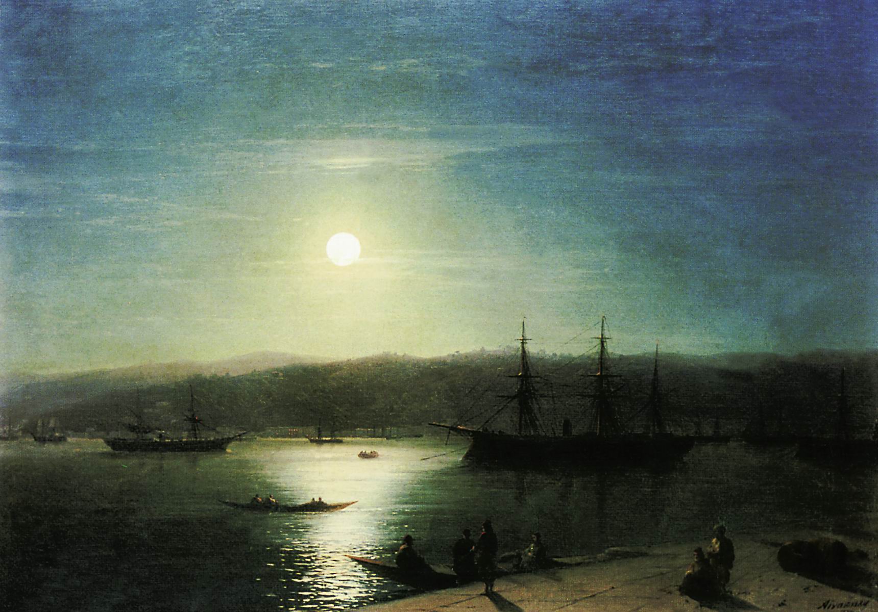 Айвазовский. Босфор в лунную ночь. 1874