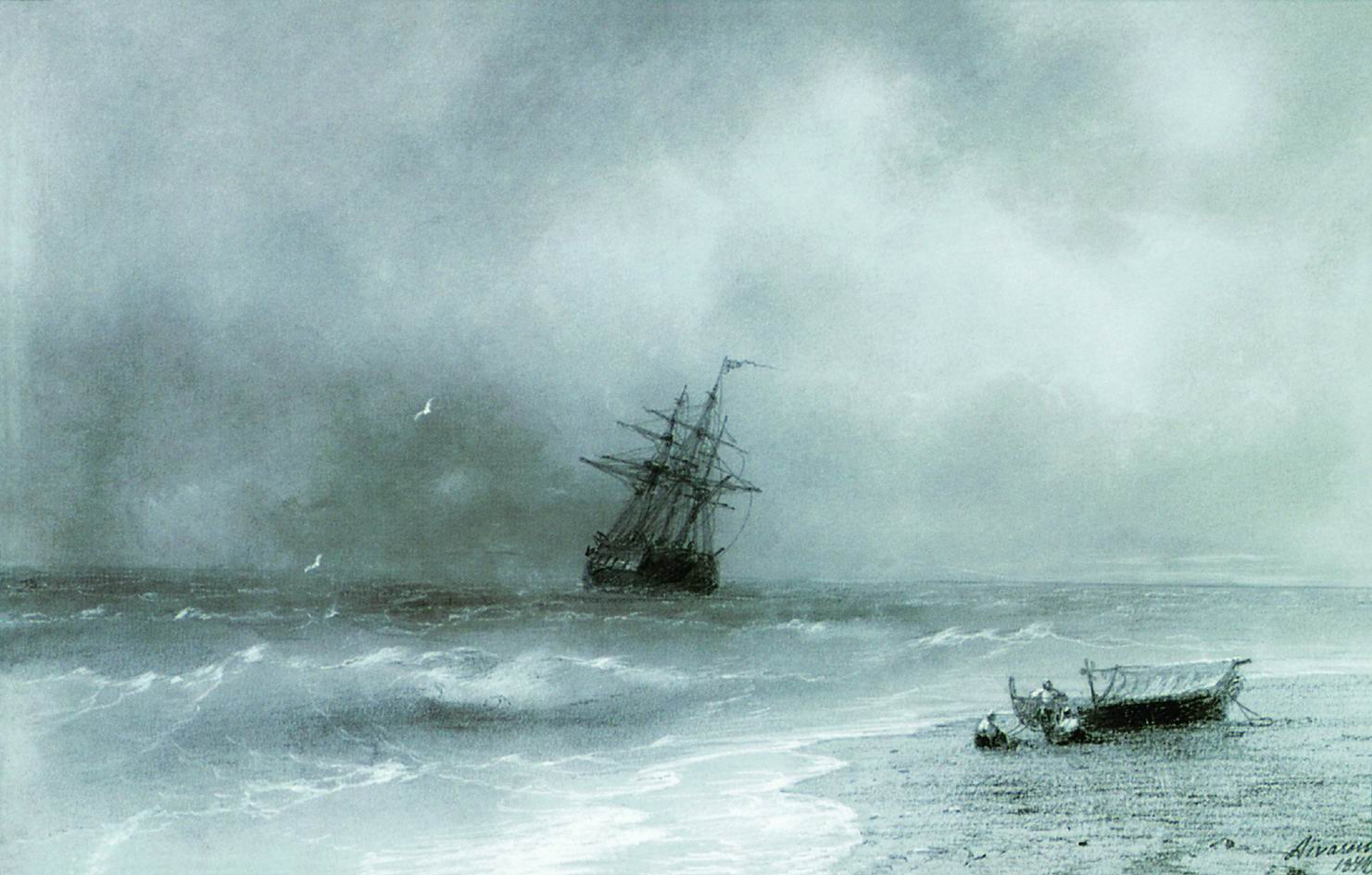 Айвазовский. Бурное море. 1844