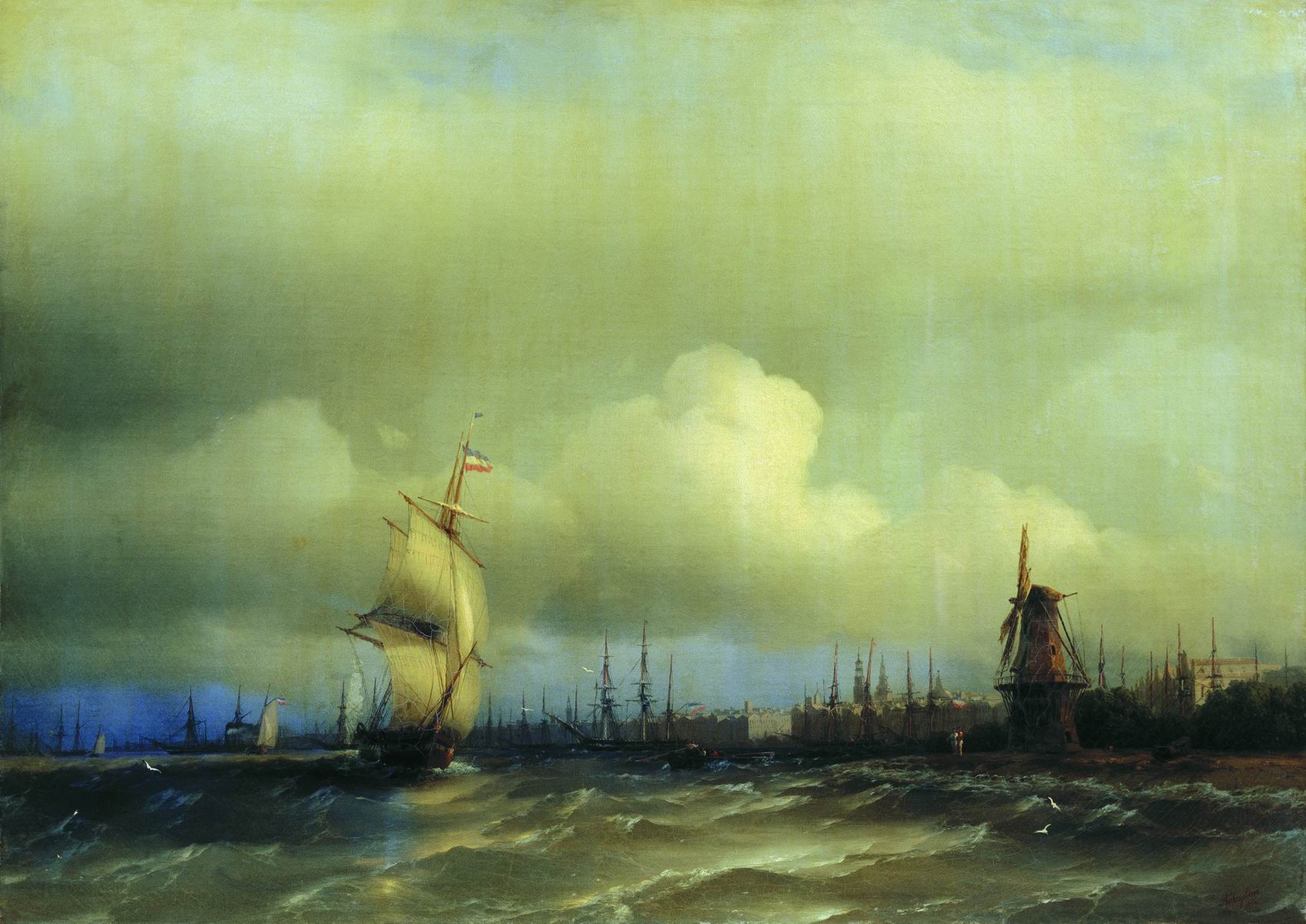 Айвазовский. Вид Амстердама. 1854