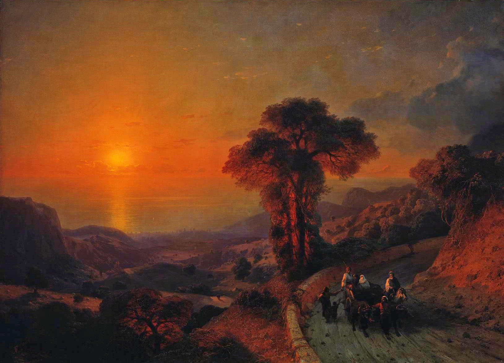 Айвазовский. Вид моря с гор. Крым. 1864