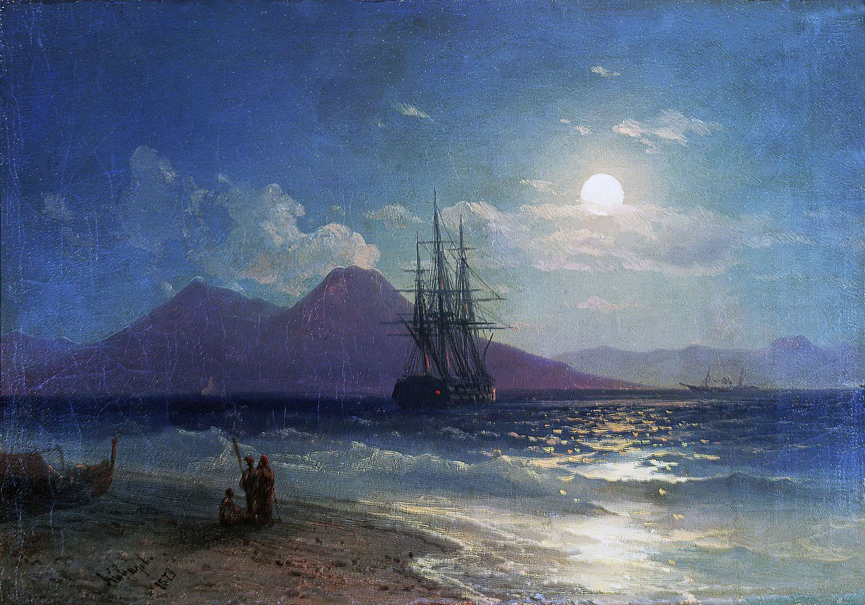 Айвазовский. Вид моря ночью. 1873