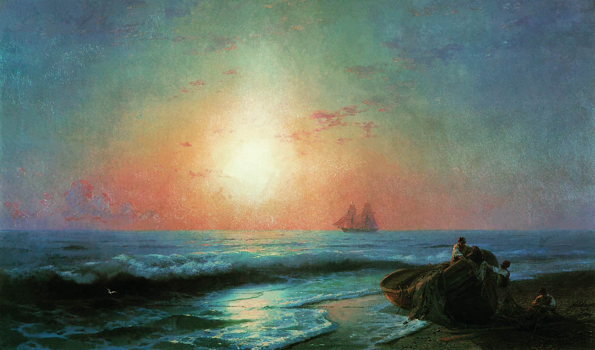 Айвазовский. Восход солнца у берегов Ялты. 1878