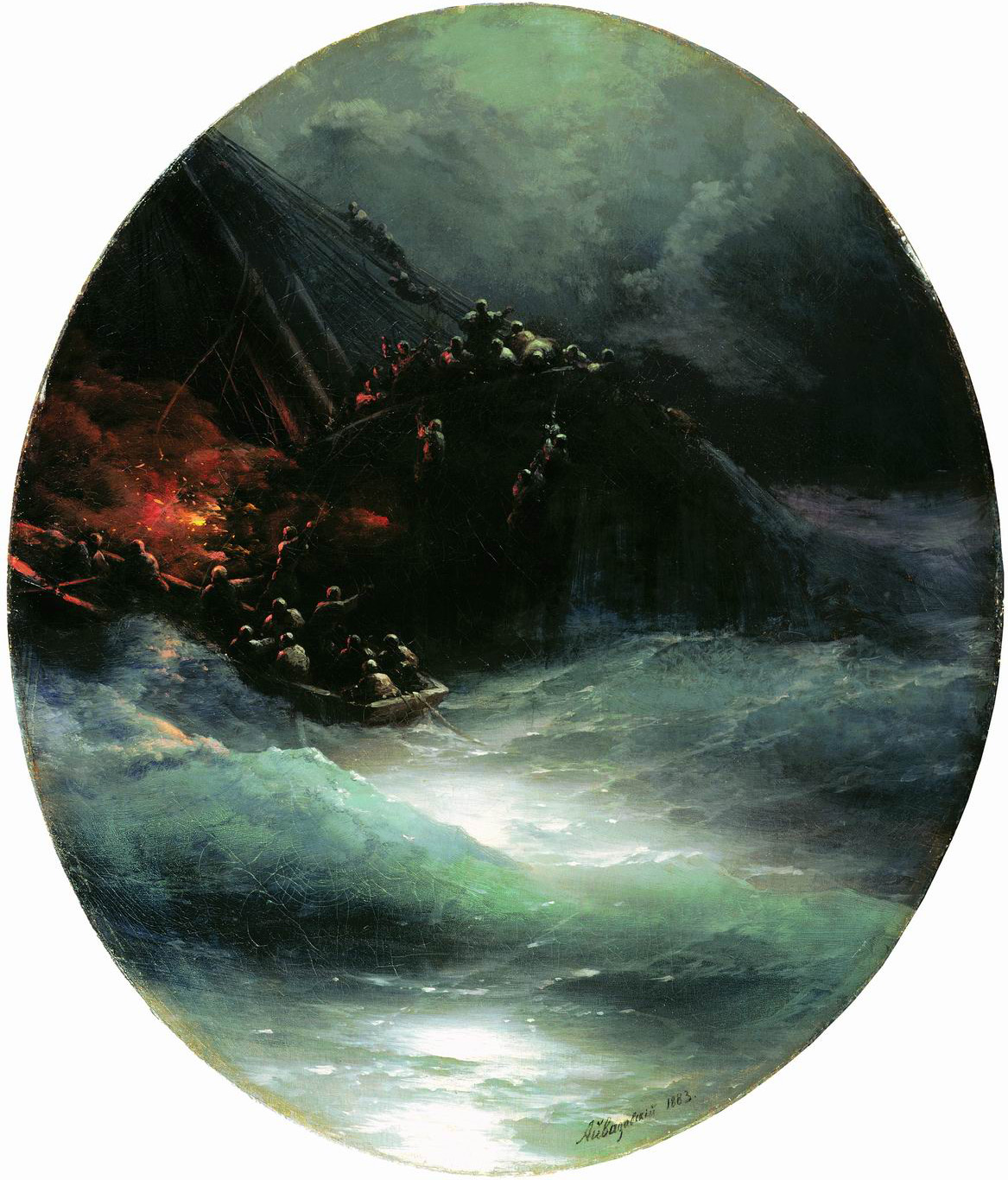 Айвазовский. Гибель корабля (Крушение купеческого судна в открытом море). 1883