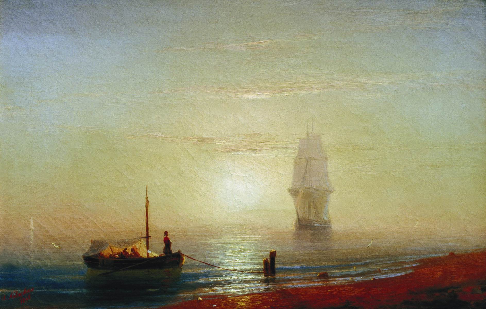 Айвазовский. Закат на море. 1848