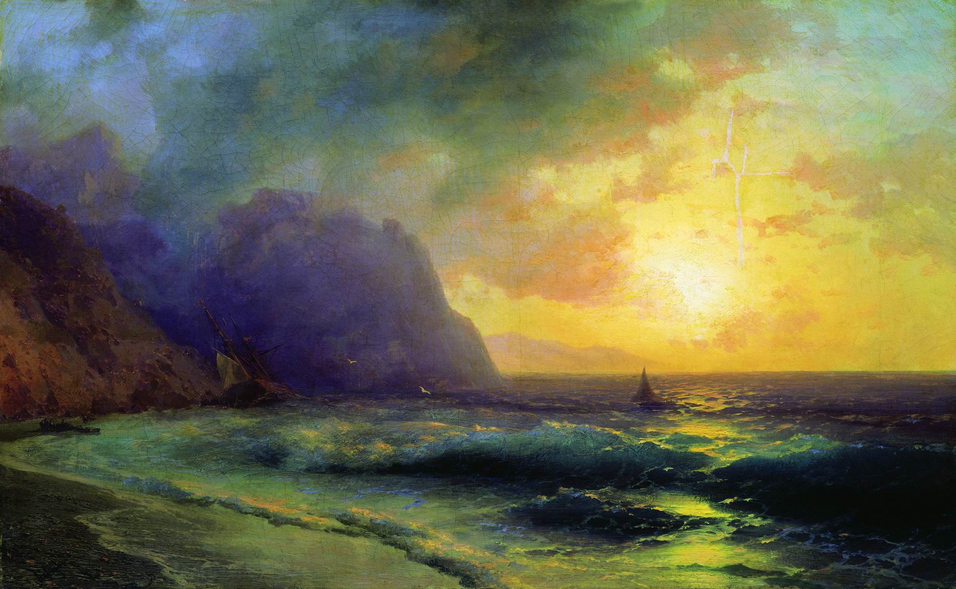 Айвазовский. Закат на море. 1853
