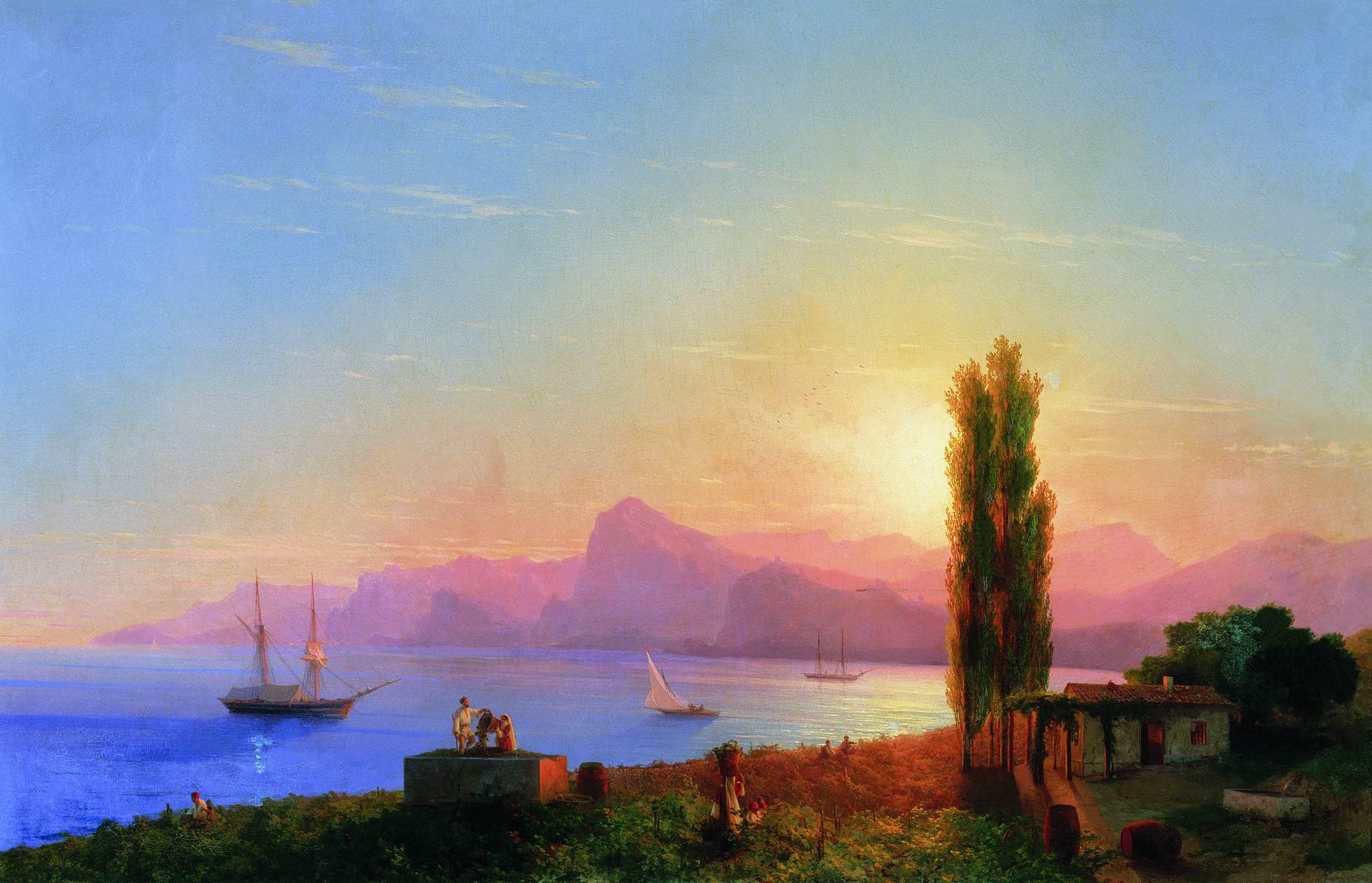 Айвазовский. Закат на море. 1856