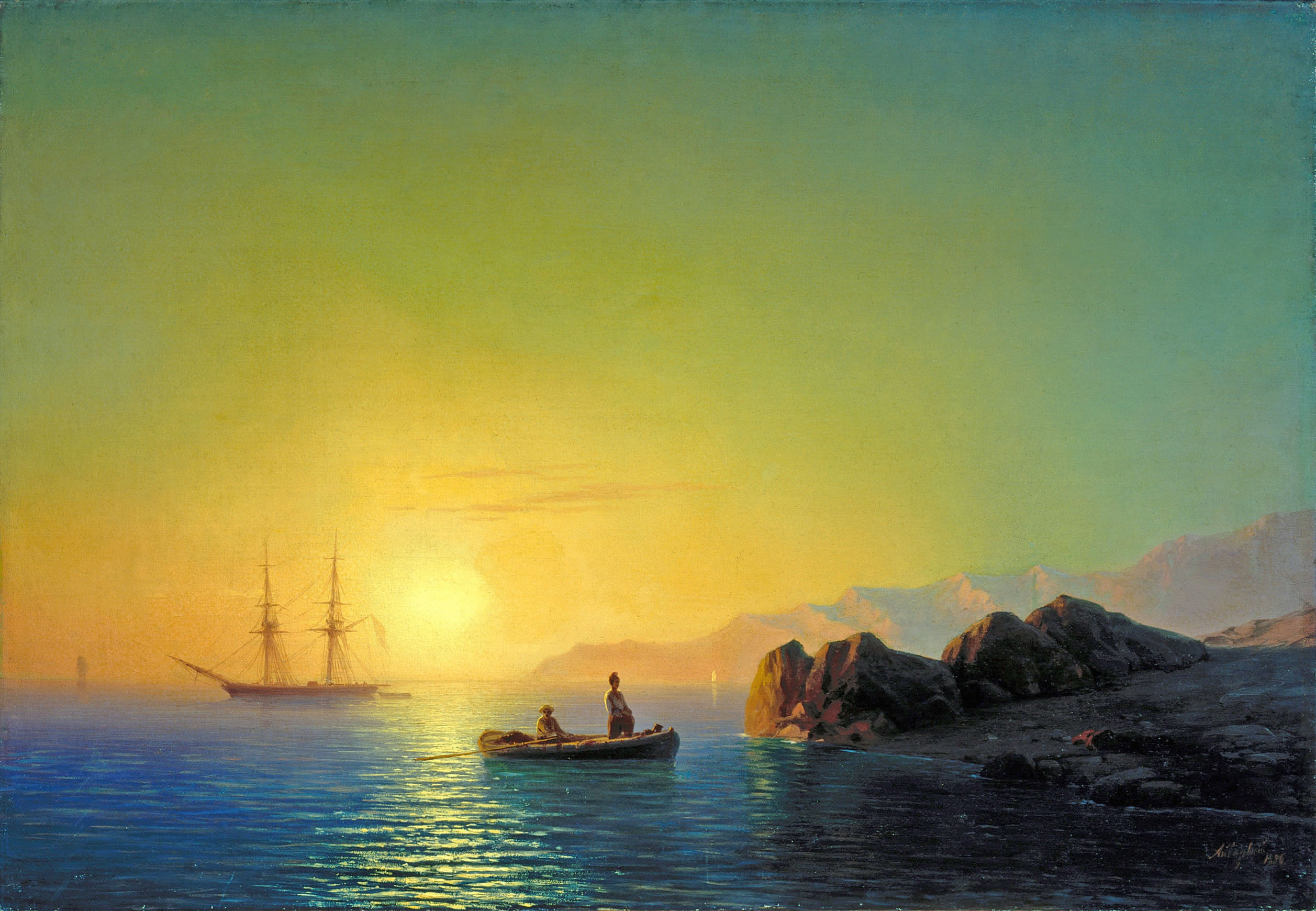 Айвазовский. Закат солнца у крымских берегов. 1856