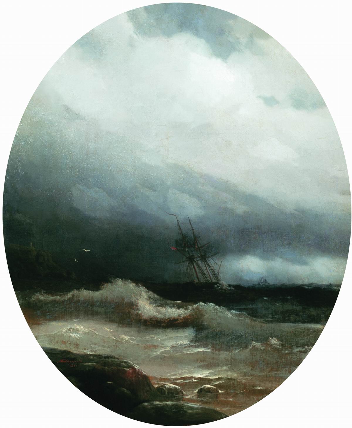 Айвазовский. Корабль в бурю. 1891