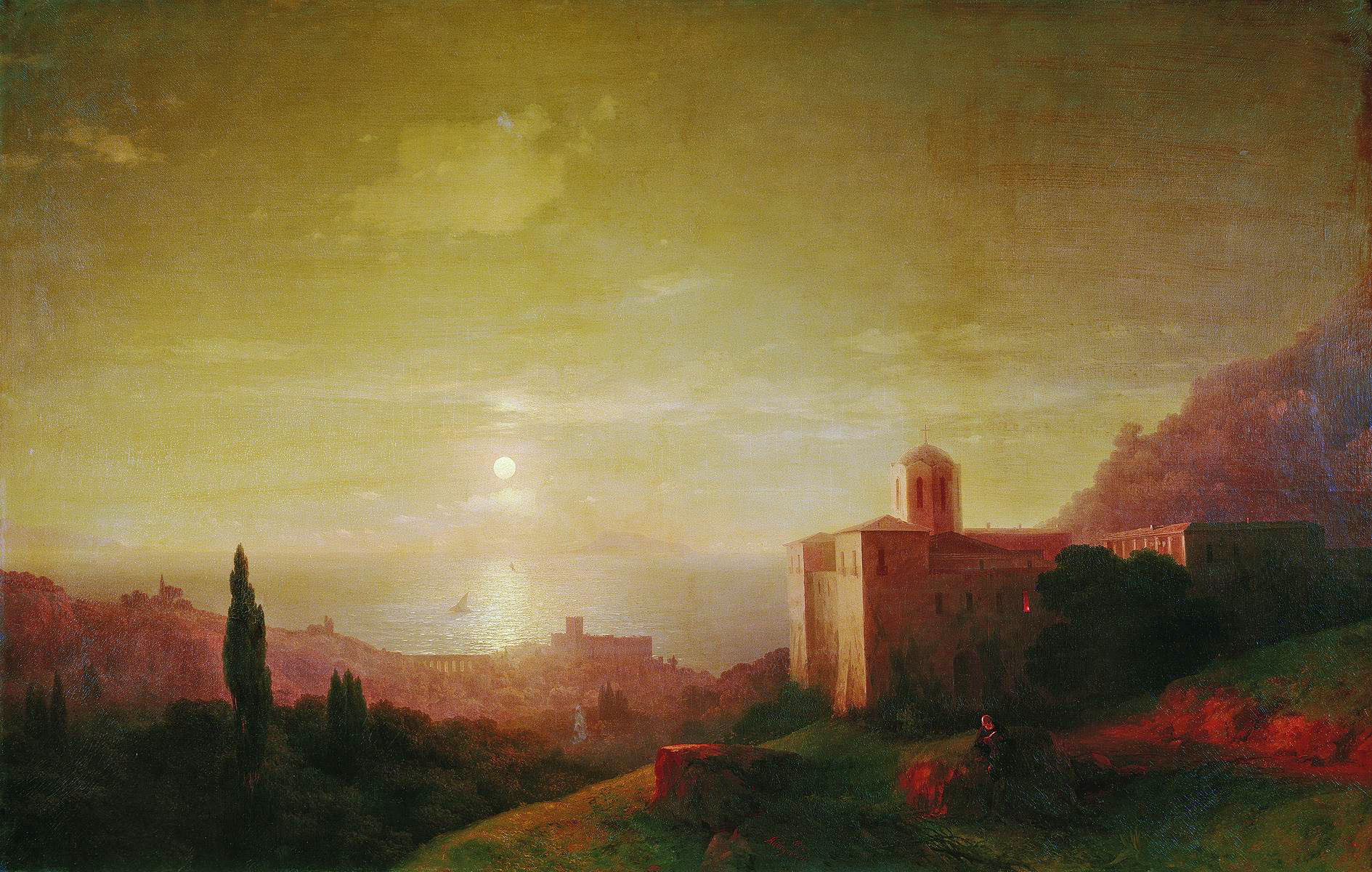 Айвазовский. Лунная ночь на берегу моря в Крыму. 1852
