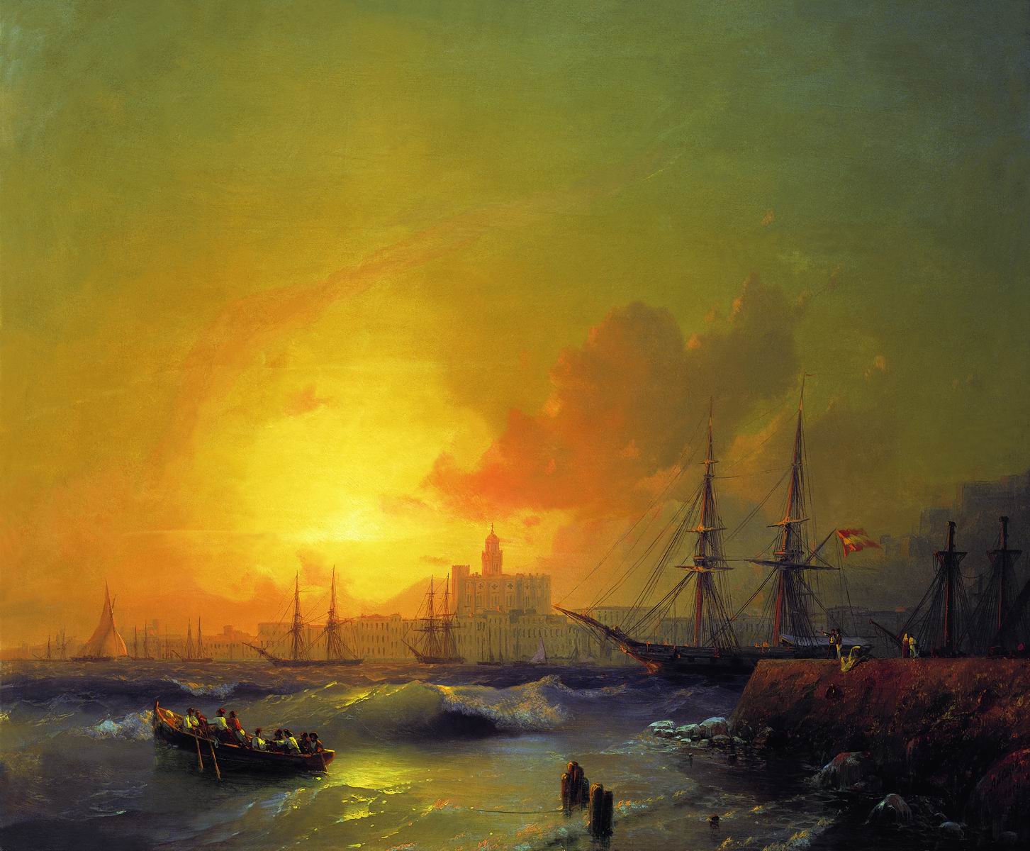 Айвазовский. Малага. Морской пейзаж. 1854