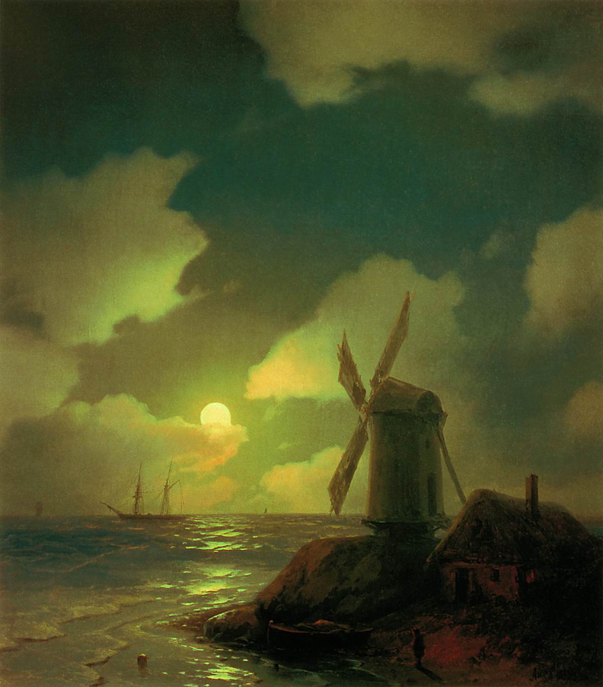 Айвазовский. Мельница на берегу моря. 1851