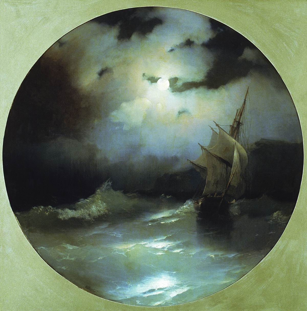 Айвазовский. Море в лунную ночь. 1858