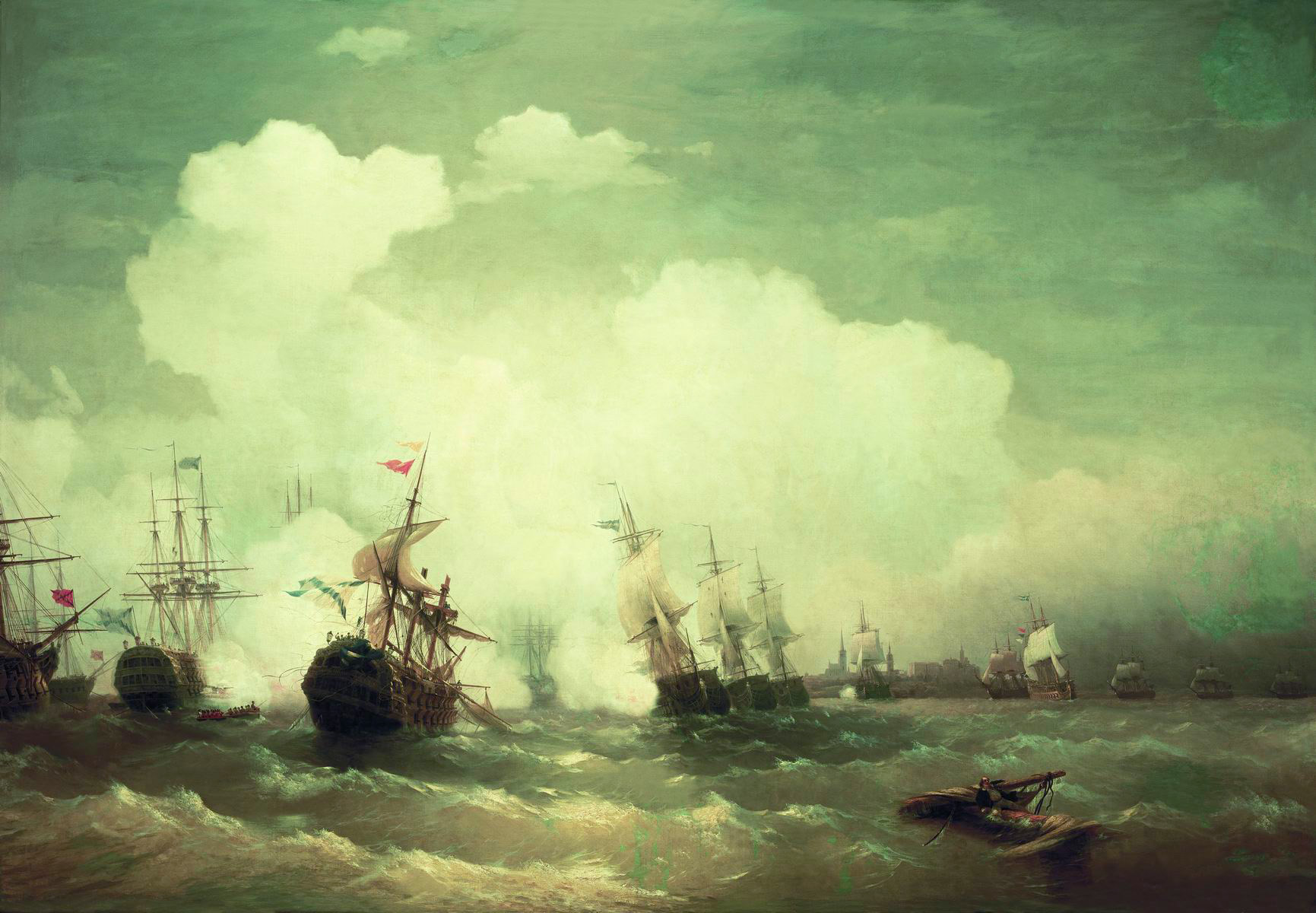 Айвазовский. Морское сражение при Ревеле 2 мая 1790 года. 1846