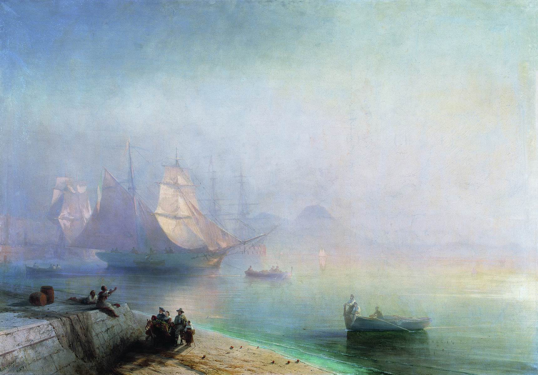Айвазовский. Неаполитанский залив в туманное утро. 1874