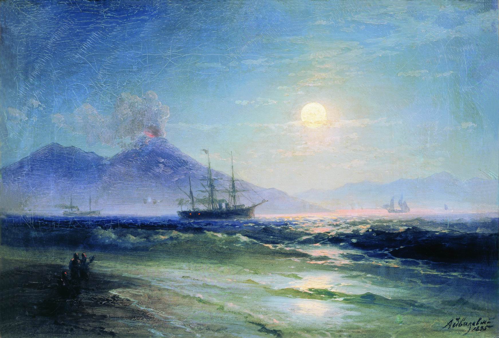 Айвазовский. Неаполитанский залив ночью. 1895