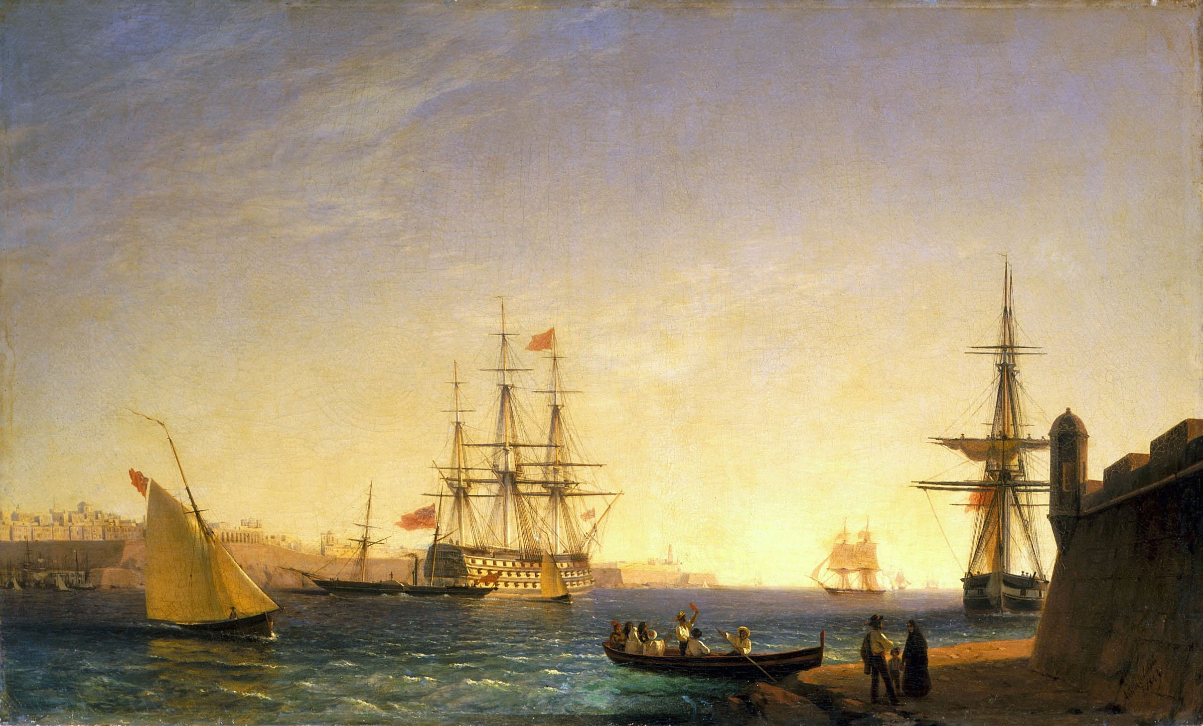 Айвазовский. Порт ла Валетта на острове Мальта. 1844