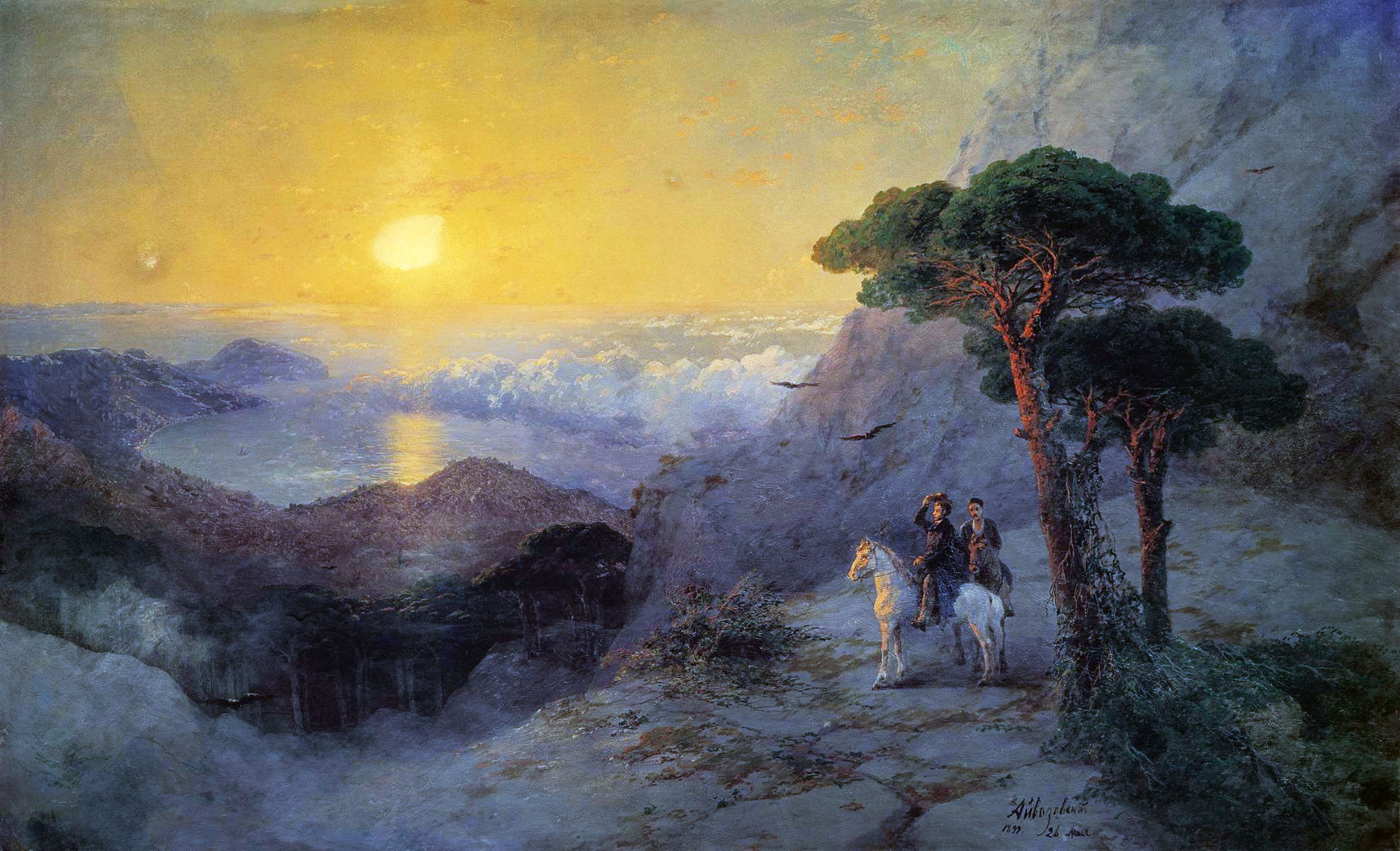 Айвазовский. А.С. Пушкин на вершине Ай-Петри при восходе солнца. 1899