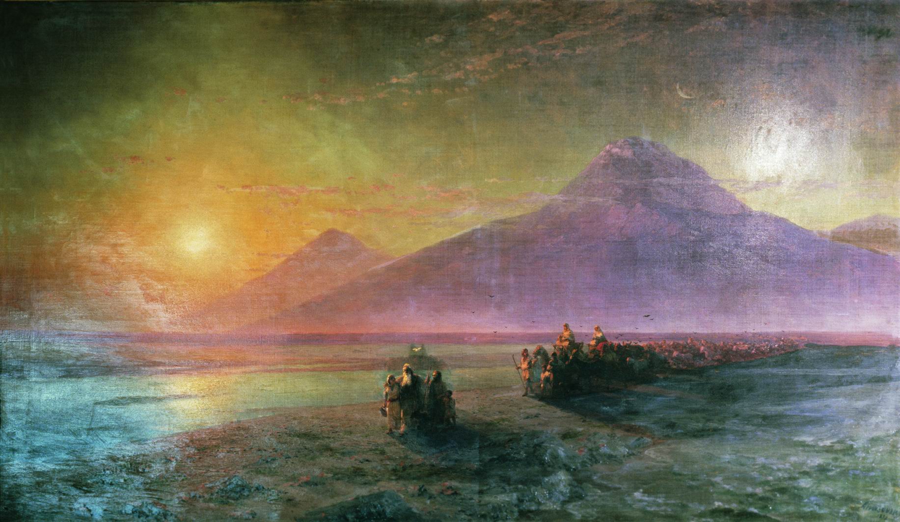 Айвазовский. Сошествие Ноя с горы Арарат. 1870-е