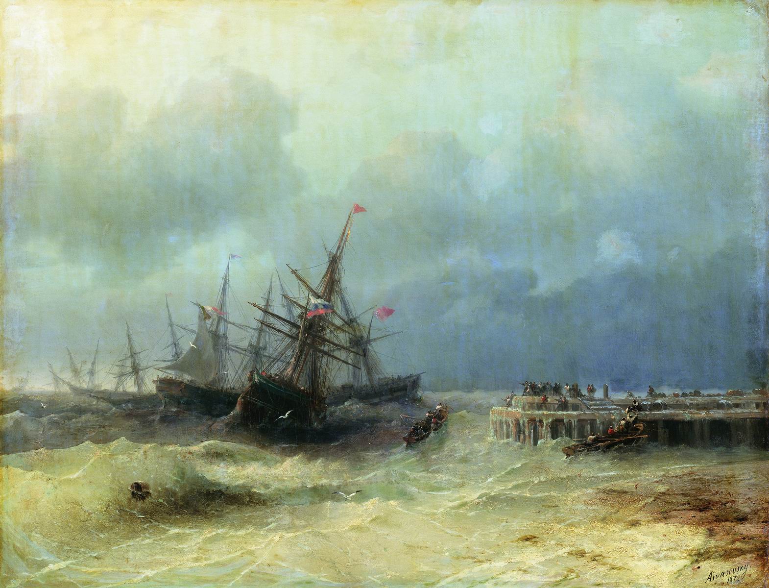 Айвазовский. Спасающиеся от бури. 1872