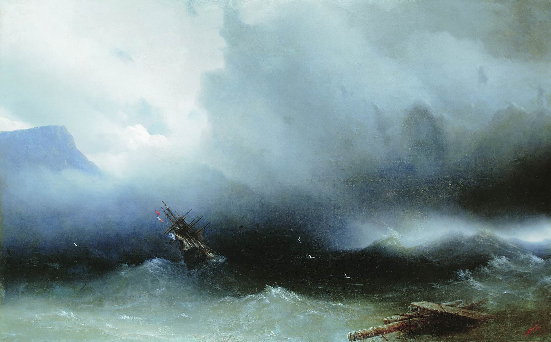 Айвазовский. Ураган на море. 1850