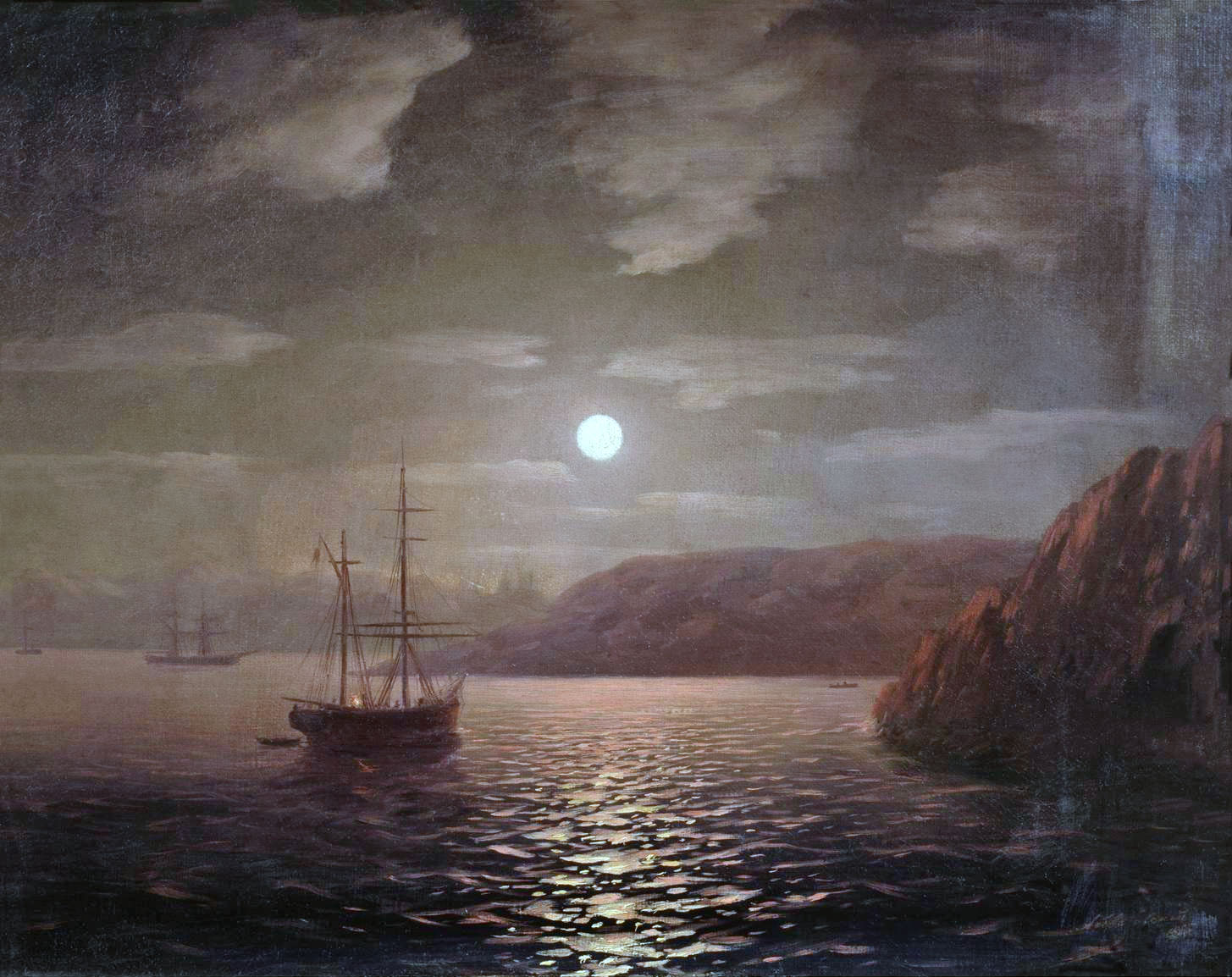Айвазовский. Лунная ночь на Чёрном море. 1855