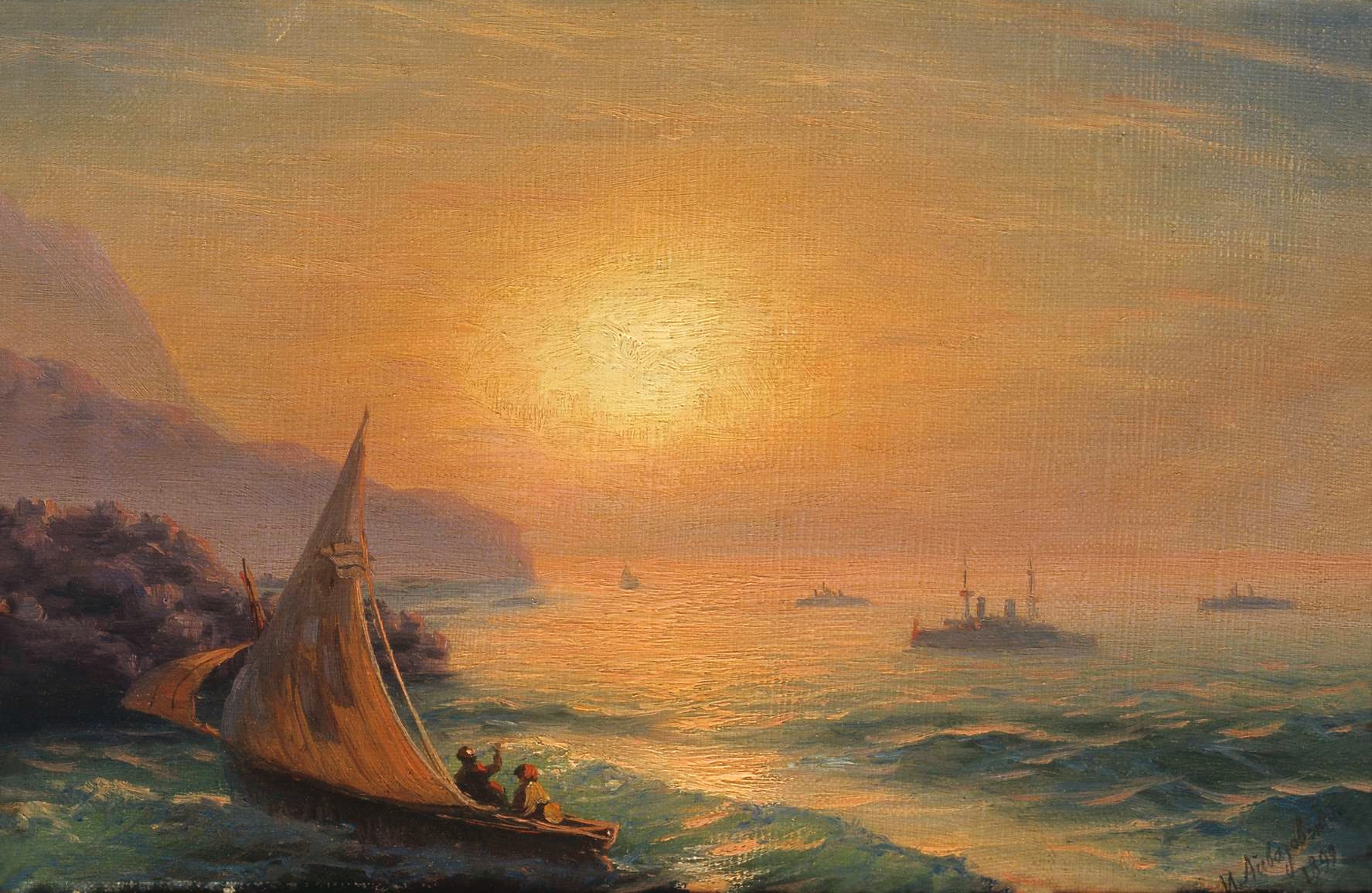 Айвазовский. Закат на море. 1899