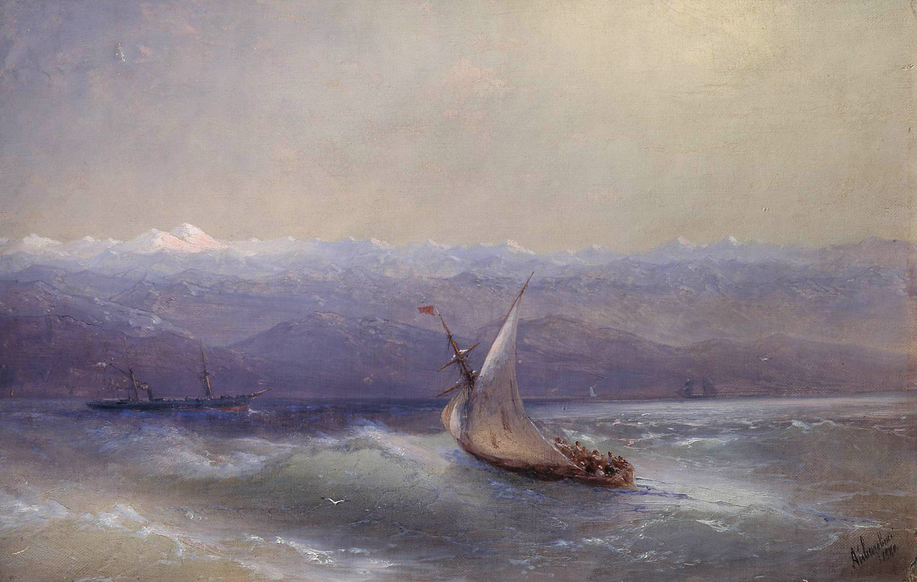 Айвазовский. Море на фоне гор. 1880