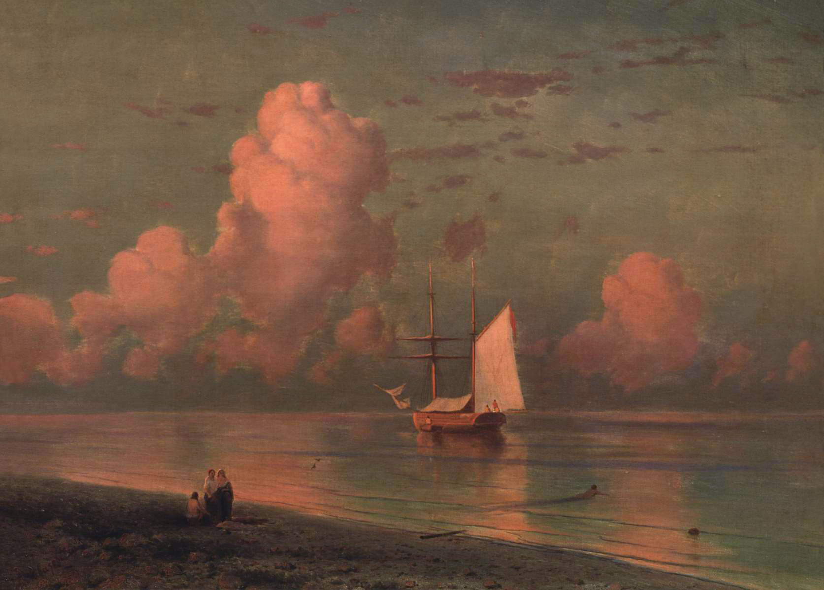 Айвазовский. Море с розовым облаком
