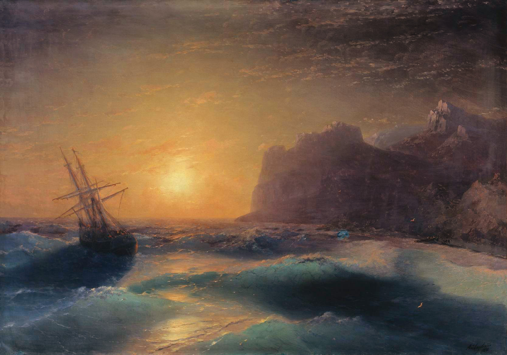 Айвазовский. Морской пейзаж. Коктебель. 1880