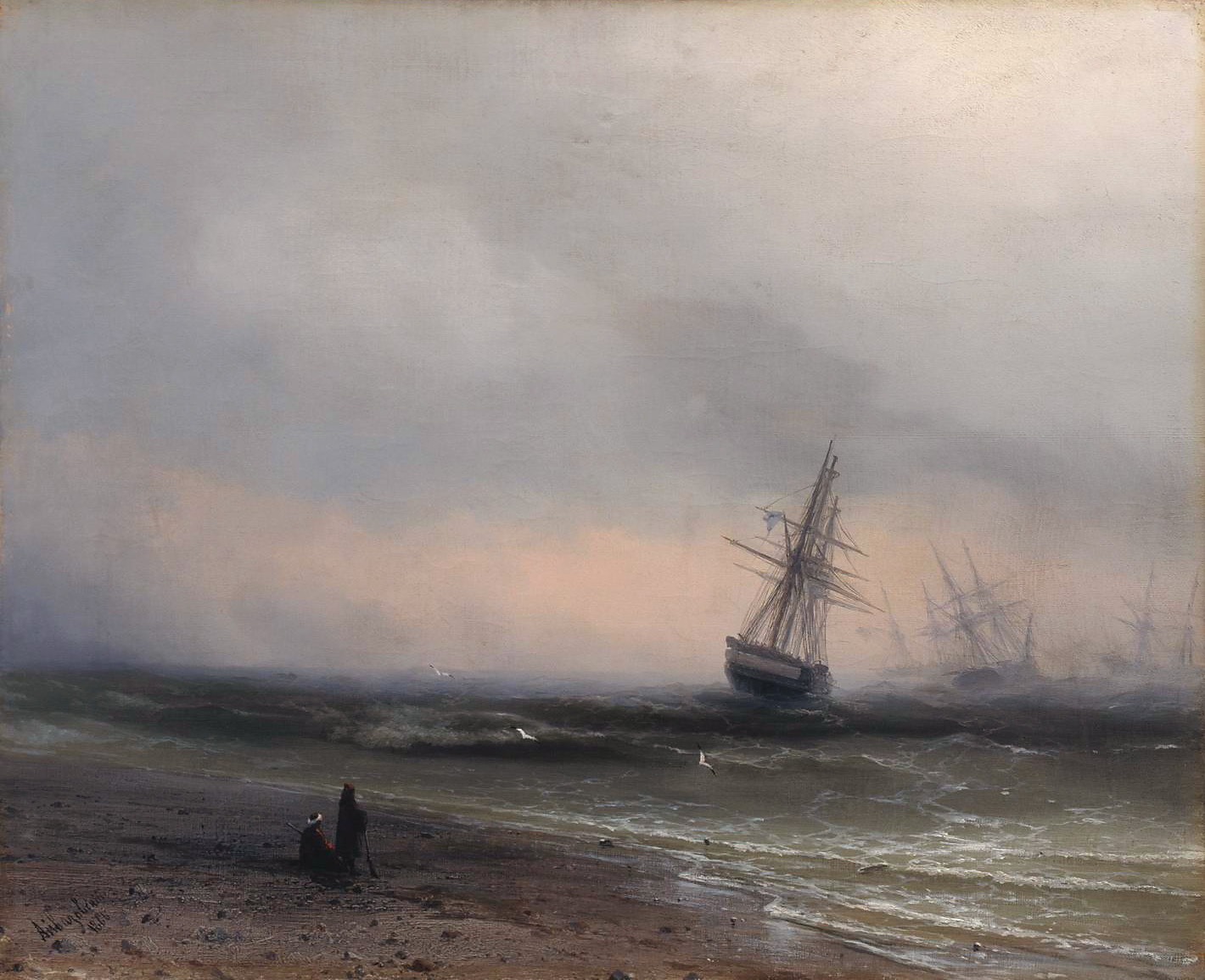Айвазовский. Морской пейзаж в Крыму. 1866