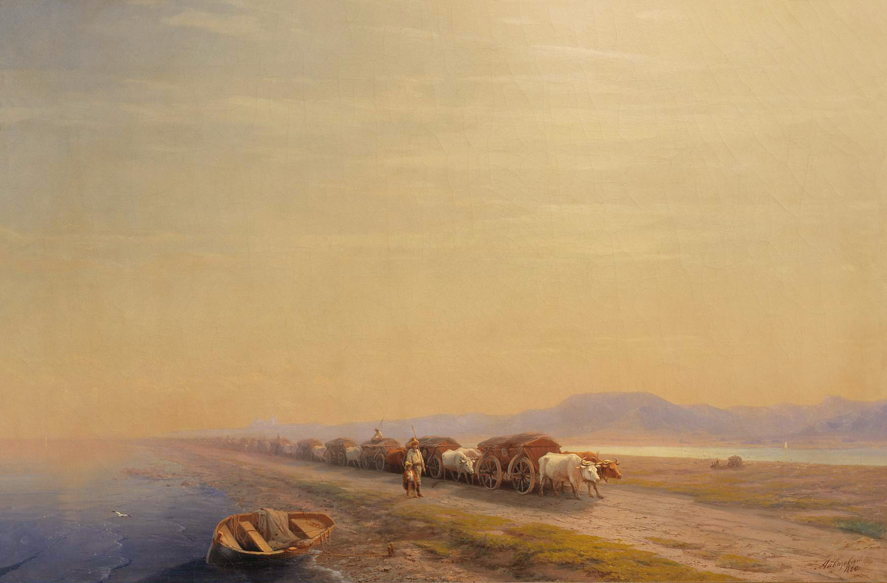 Айвазовский. Волы на перешейке. 1860