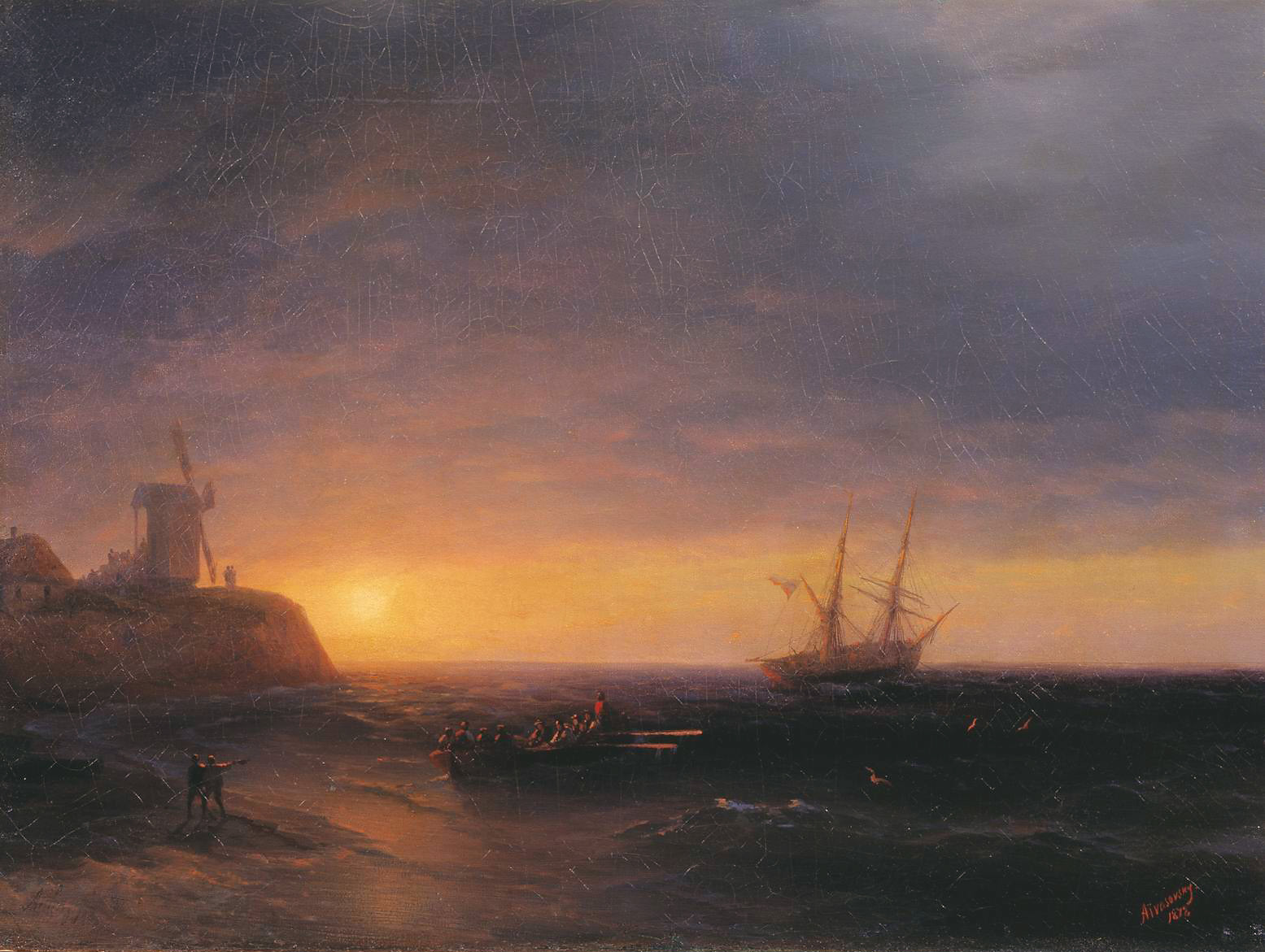 Айвазовский. Закат на море. 1878