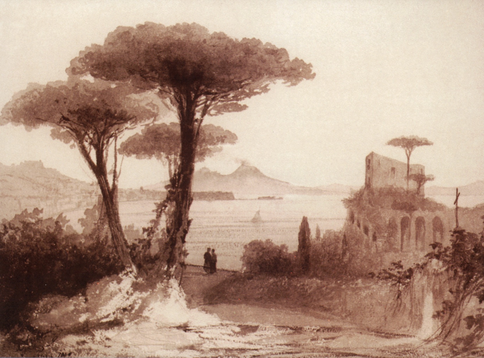 Айвазовский. Вид Везувия из Неаполя. 1843