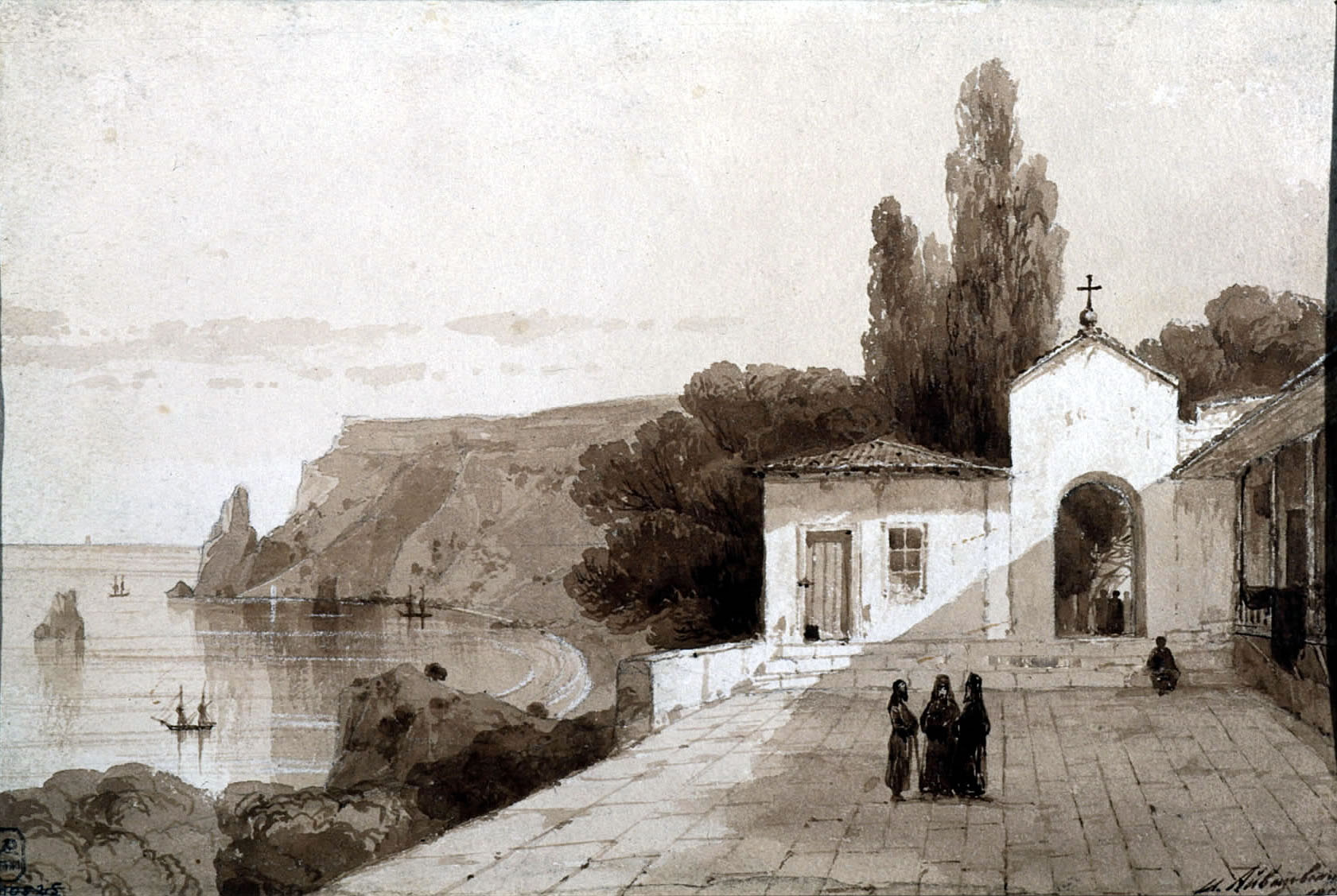 Айвазовский. Вид Георгиевского монастыря. 1858