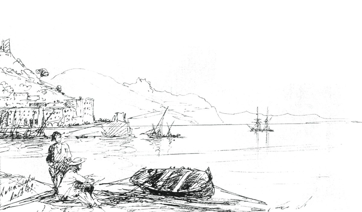 Айвазовский. Бухта Амальфи в 1842 году. 1880-е