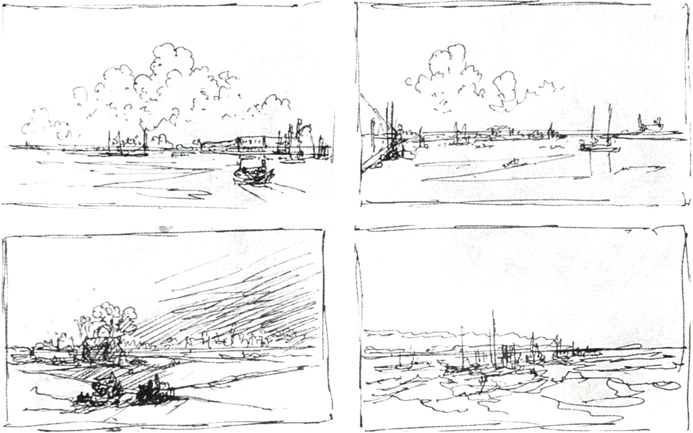 Айвазовский. Четыре композиционных наброска приморской местности. 1890-е