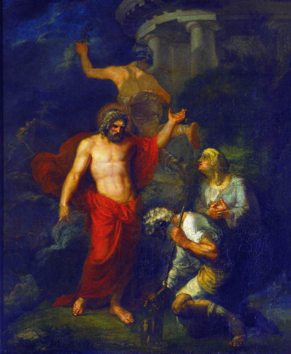 Кипренский. Юпитер и Меркурий, посещающие в виде странников Филимона и Бавкиду. 1802