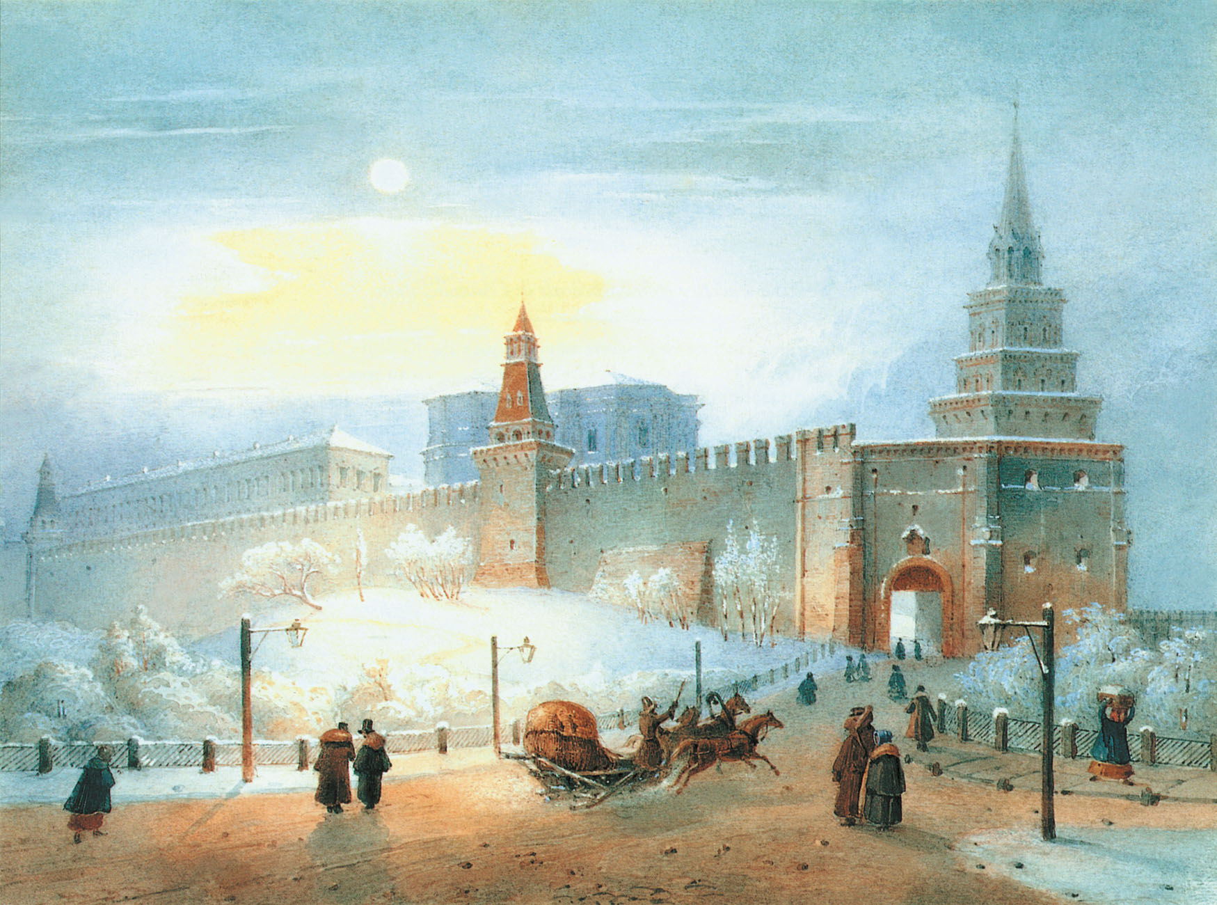 Вейс. Боровицкая башня Московского кремля. 1852