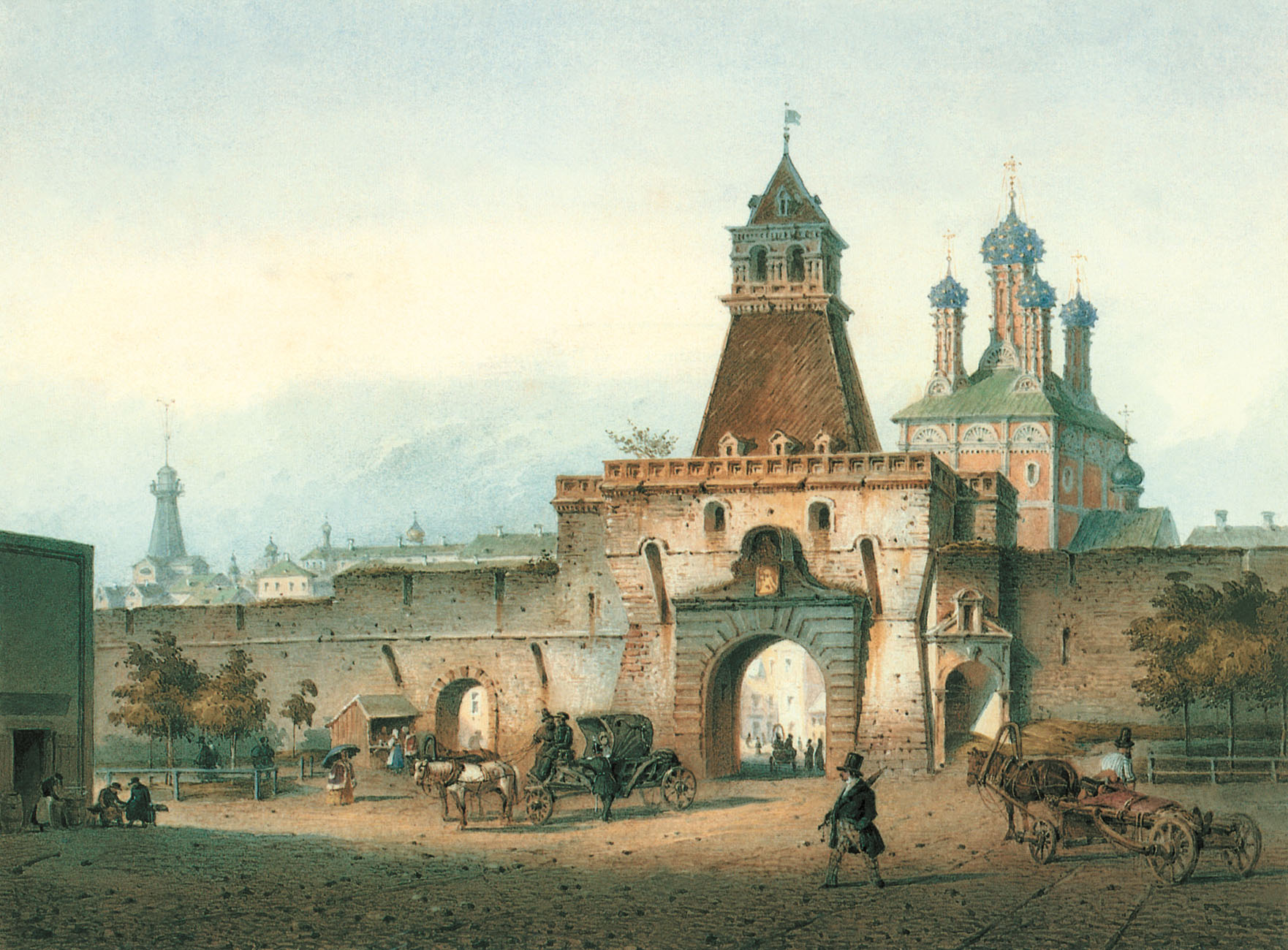 Вейс. Ильинские ворота Китай-города. 1852